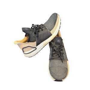 Adidas Ultraboost 19‎ Running Shoes Mens 9.5 Black Tan Good F35241 Primeknit